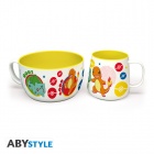 Kulhosetti: Pokemon - Breakfast Set Mug + Bowl - Pikachu & Kanto Starters