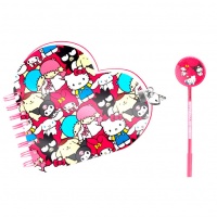 Kirjoitustarvikesetti: Hello Kitty - Friends, Heart Diary & Pen