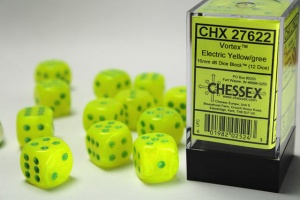 Noppasetti: Chessex Vortex 16mm D6 Electric Yellow/Green (12)