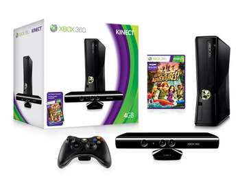 Xbox 360 S Standard pelikonsoli 4 GB + Kinect + Adventure (Kytetty)